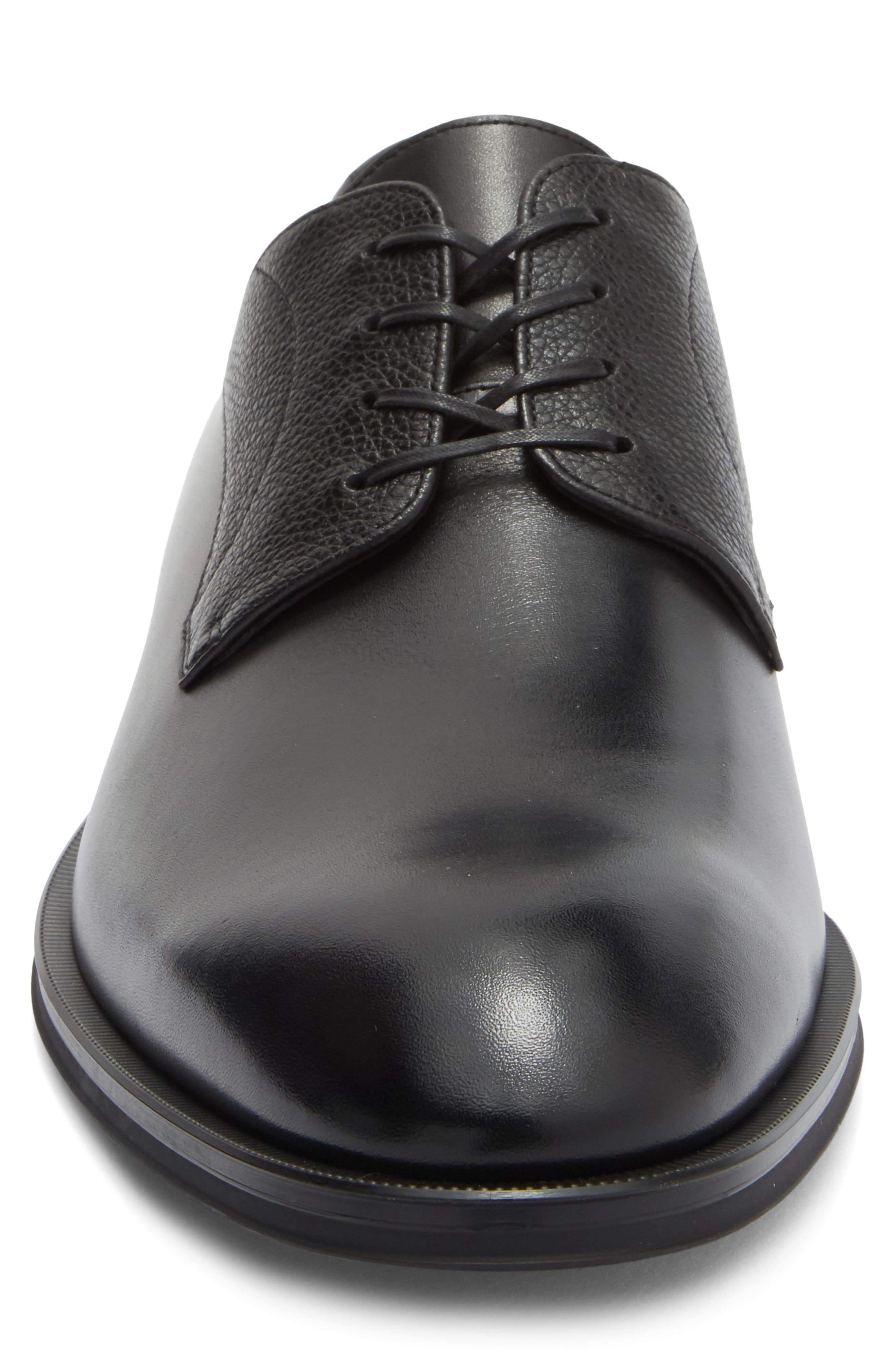 BOSS Derrek Mixed Finish Plain Toe Derby, Alternate, color, Black