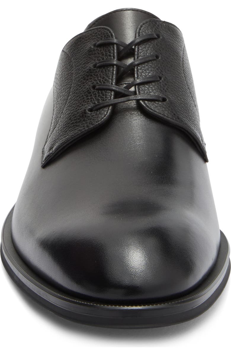 BOSS Derrek Mixed Finish Plain Toe Derby, Alternate, color, Black