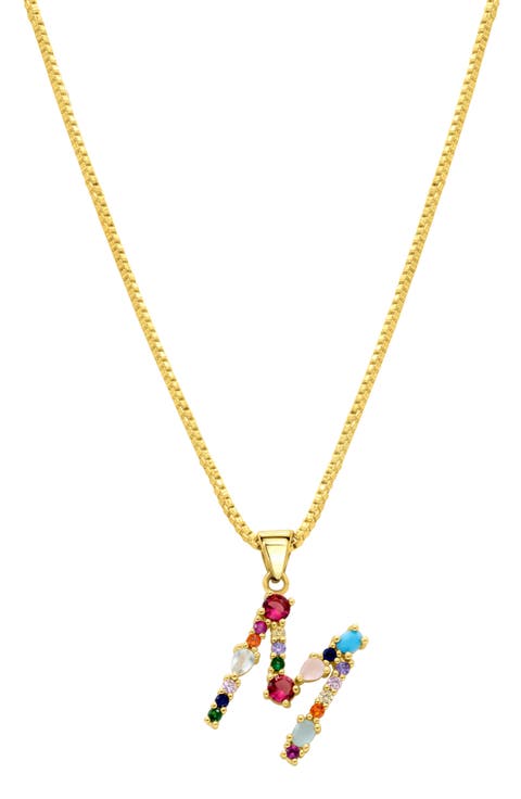 CZ Initial Pendant Necklace