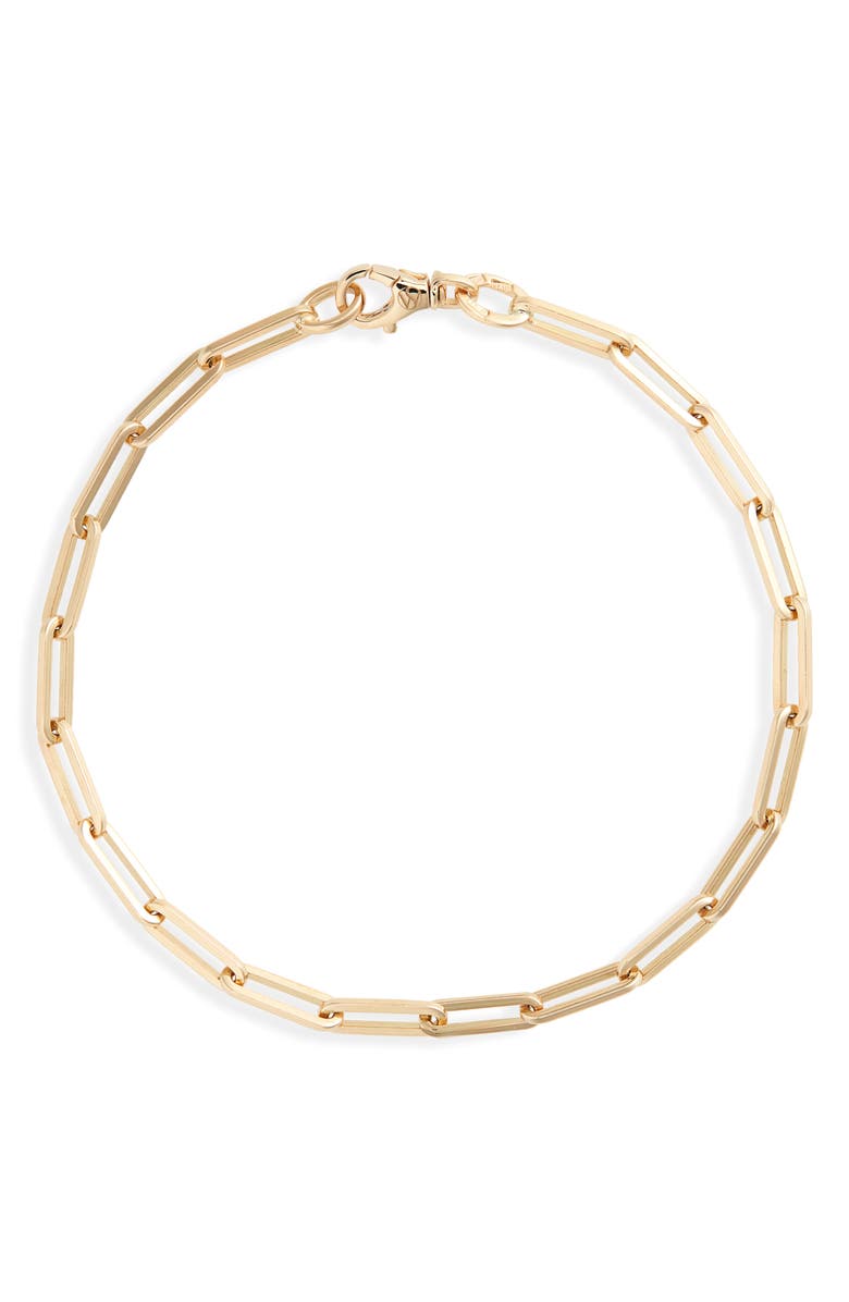 Stephanie Windsor Men's 14K Gold Paper Clip Chain Bracelet, Main, color, 