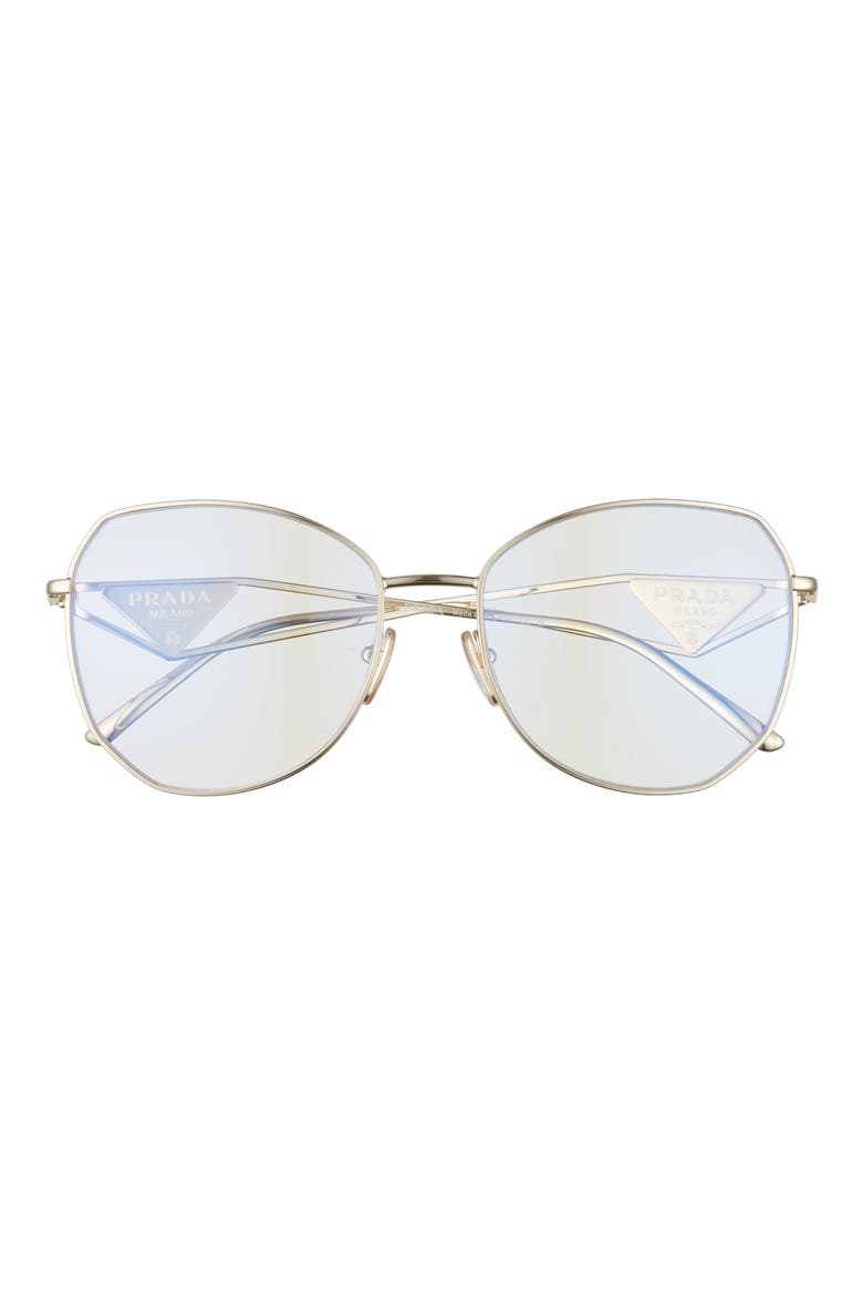 57mm Irregular Sunglasses, Main, color, PALE GOLD