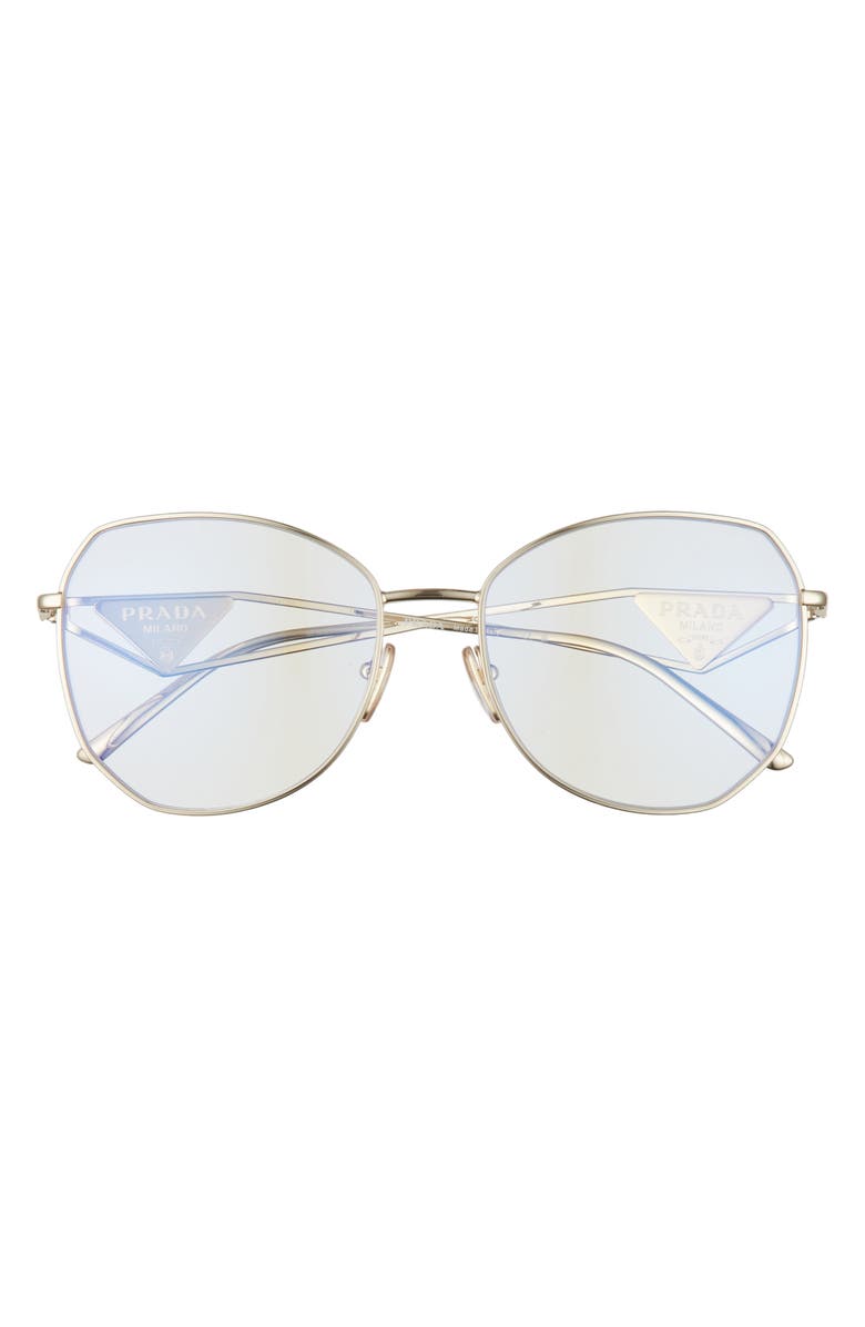 Prada 57mm Irregular Sunglasses, Main, color, Pale Gold
