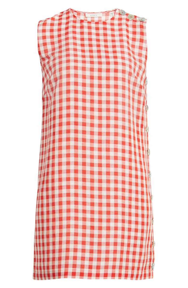 DÔEN Coralie Gingham Minidress, Alternate, color, Scarlet Marilyn Gingham