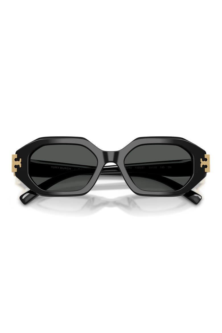 51mm Irregular Sunglasses, Alternate, color, BLACK / DARK GREY