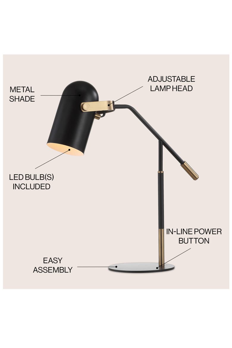 Edison 19.25" Metal LED Task Lamp, Black/Brass Gold, Alternate, color, Black/Brass Gold