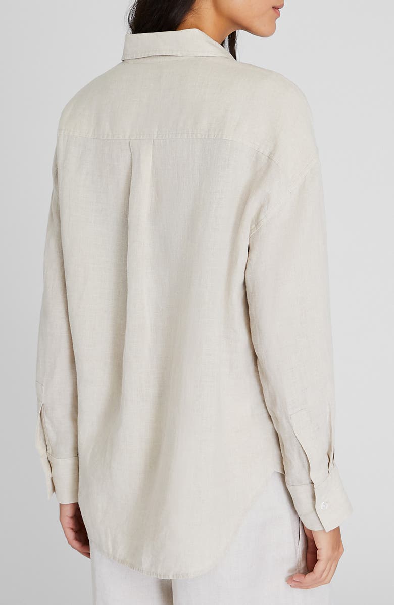 Club Monaco Front Button Linen Shirt, Alternate, color, 