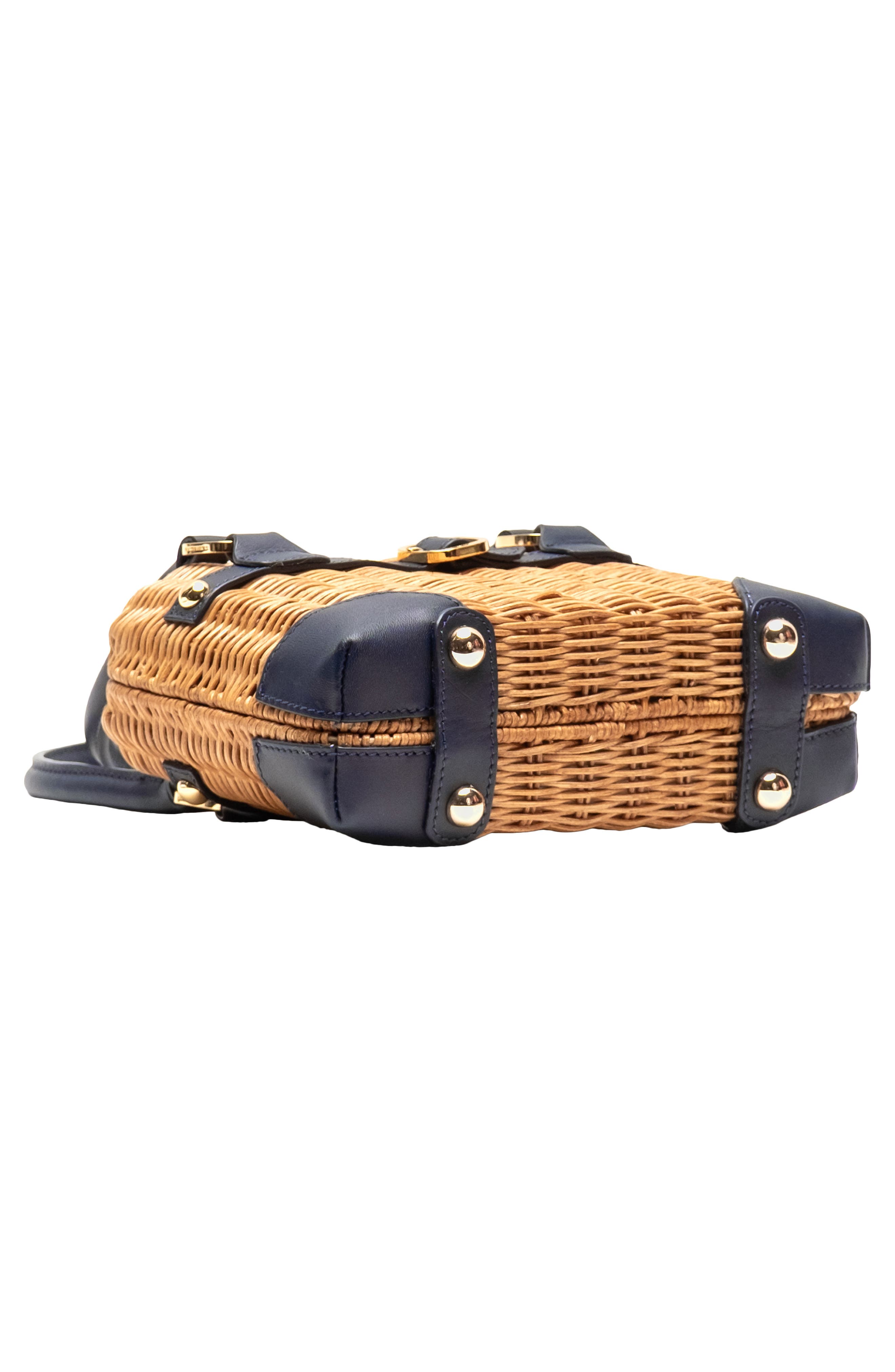 Lady Basket Wicker Handheld Bag, Alternate, color, NAVY