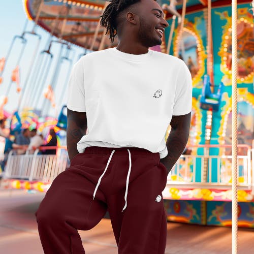Dalix Mens Ghost Fleece Jogger Sweatpants In Maroon