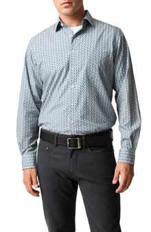 Rodd & Gunn Maitlands Sports Fit Geometric Print Cotton Poplin Button-Up Shirt