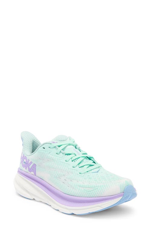 Shop Hoka Clifton 9 Running Shoe In Mint Fluorite/snow Melt