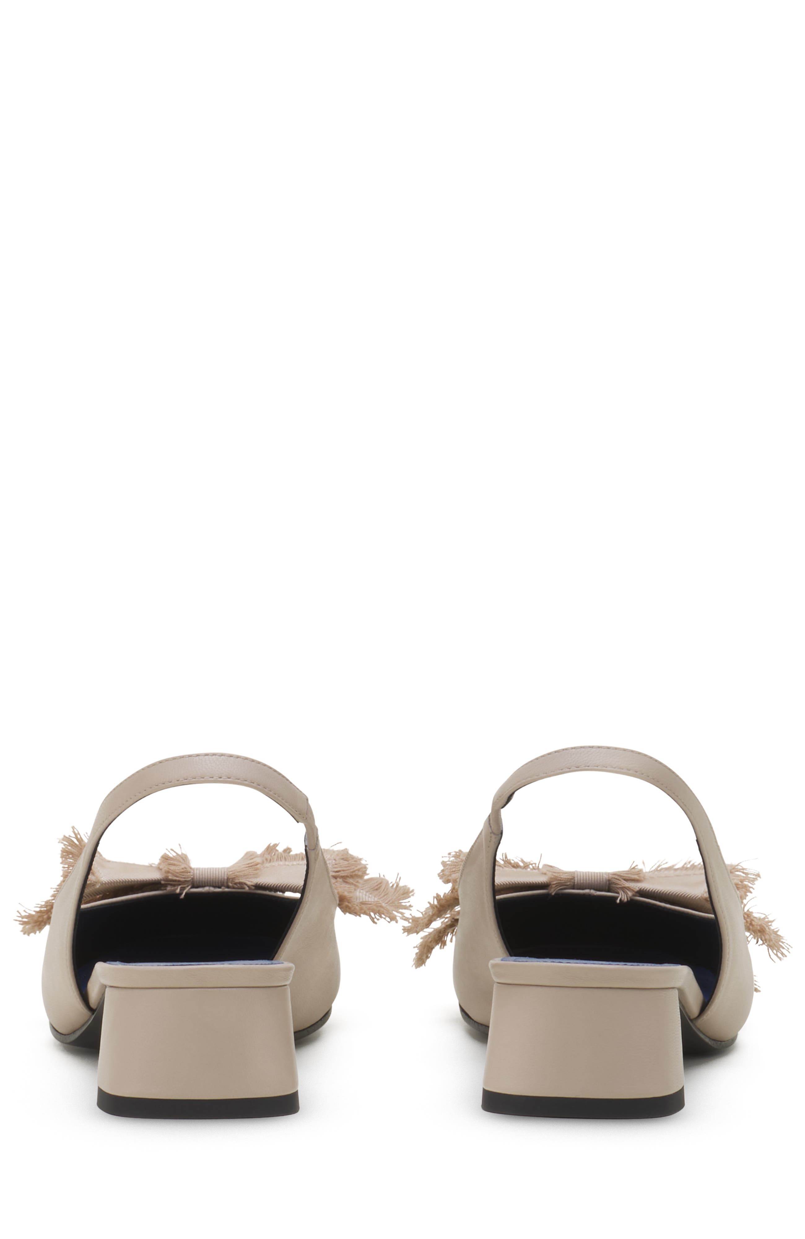 Heeled Slingback Ballerina In Leather, Alternate, color, Sand