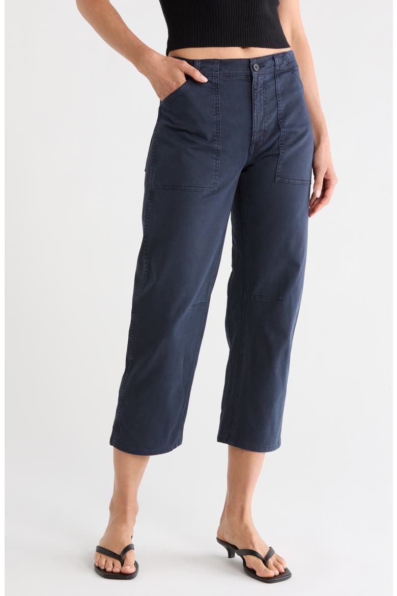 Darted Barrel Leg Pants, Main, color, DARK NAVY