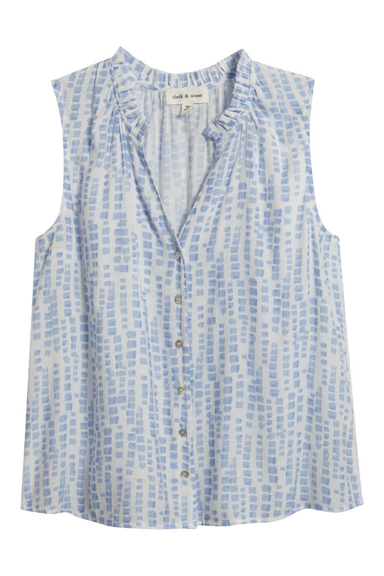 Block Print Sleeveless Shirt, Alternate, color, SALTWATER BLOCKS