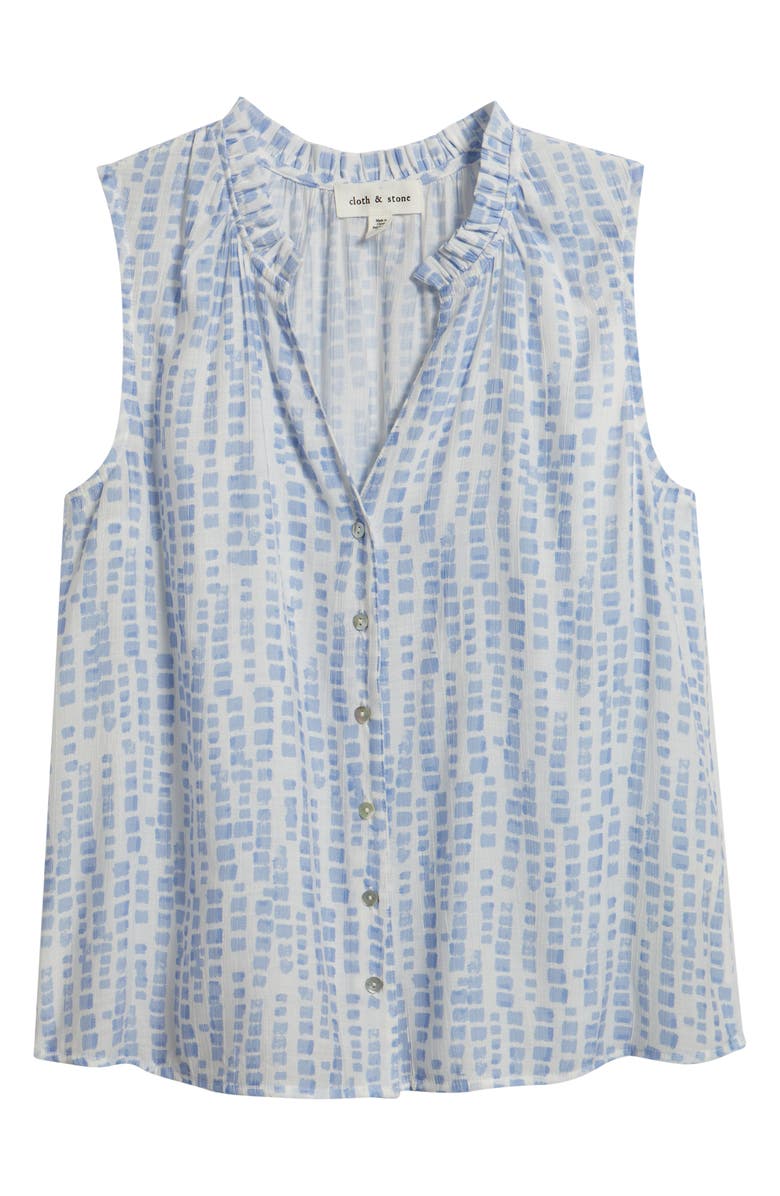 Cloth & Stone Block Print Sleeveless Shirt, Alternate, color, Saltwater Blocks