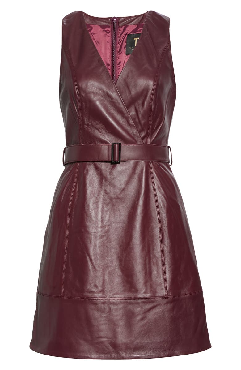 Ted Baker London Palmara Sleeveless Leather Dress, Alternate, color, 
