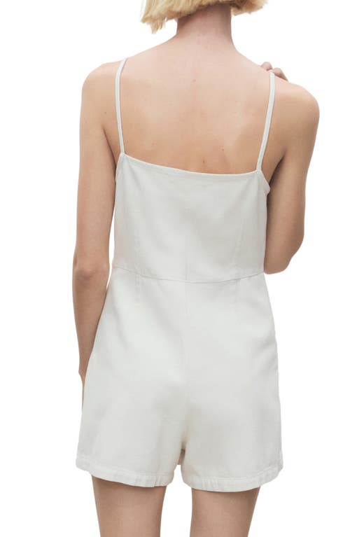 Mango Denim Skort Romper In White