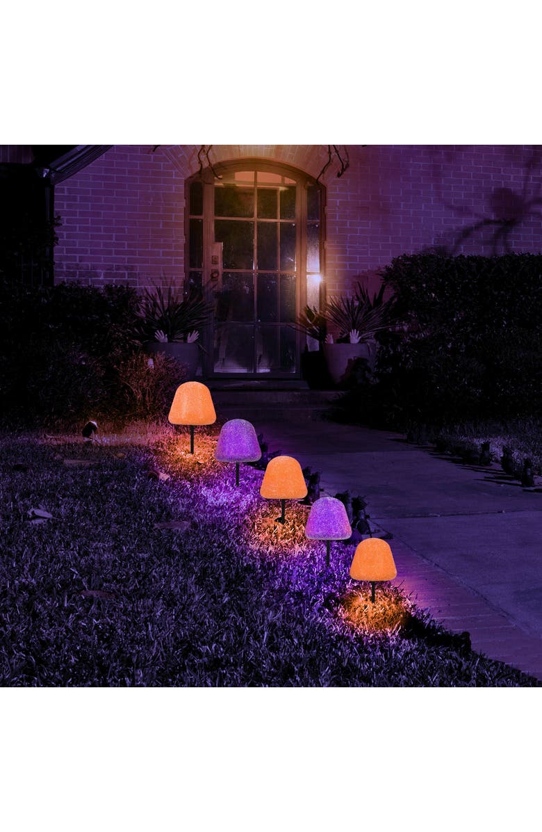 Mr. Halloween Set of 5 LED Gumdrop Pathway Lights - Orange and Purple, Alternate, color, Multicolor