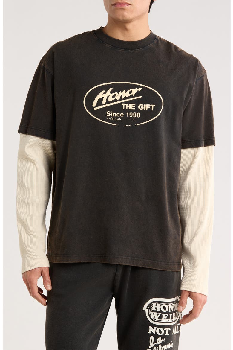 Layered Just Be Long Sleeve Graphic T-Shirt, Main, color, BLACK
