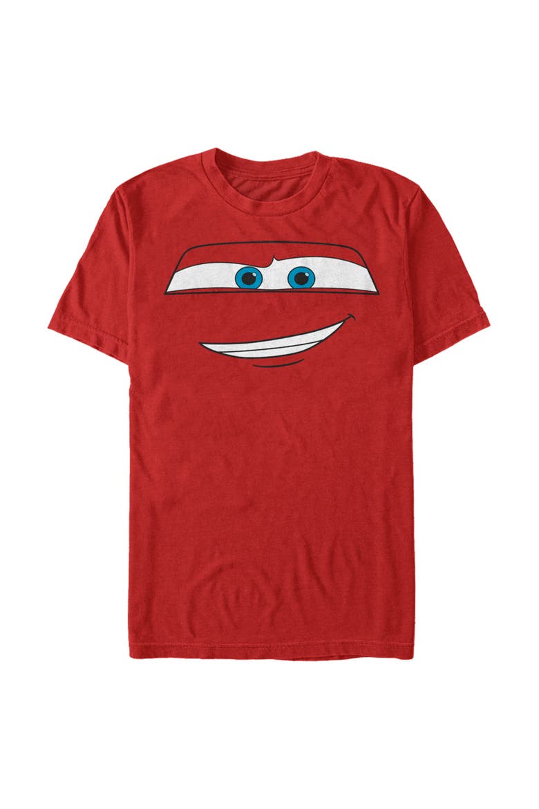 Men's Cars Lightning McQueen Big Face Graphic Tee, Main, color, Red