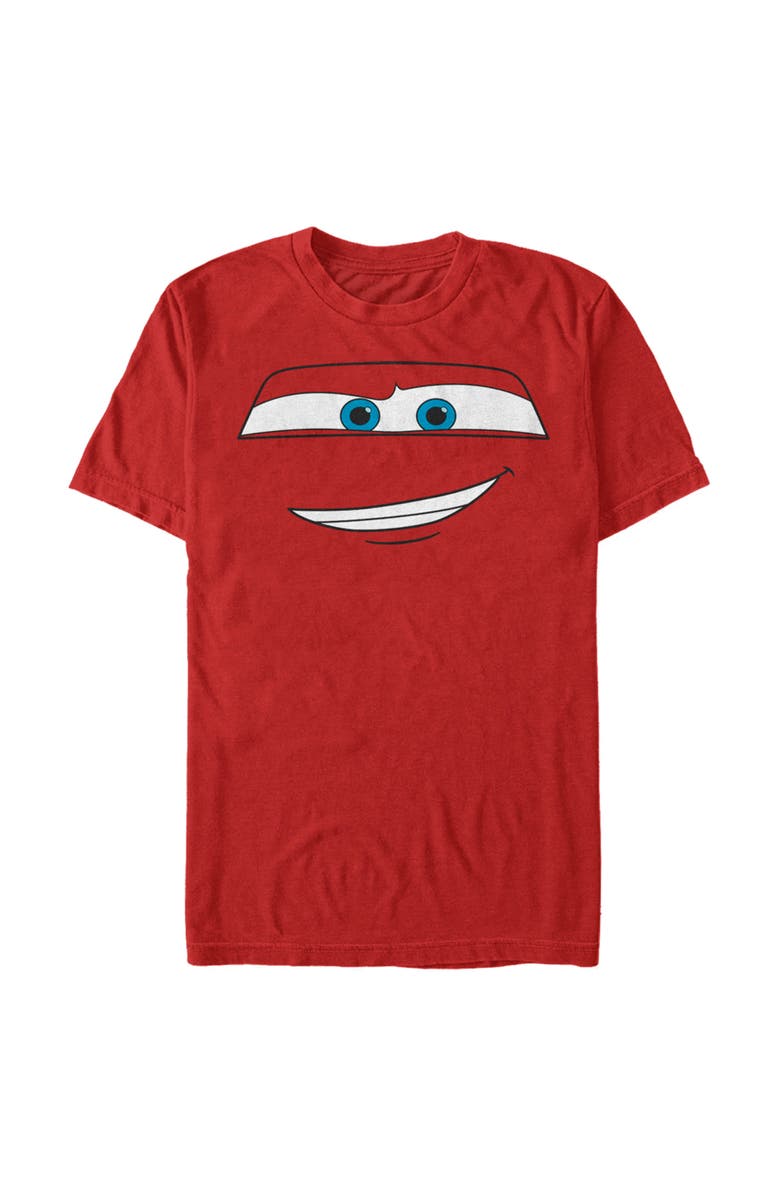 Cars Men's Cars Lightning McQueen Big Face Graphic T-Shirt, Main, color, Red