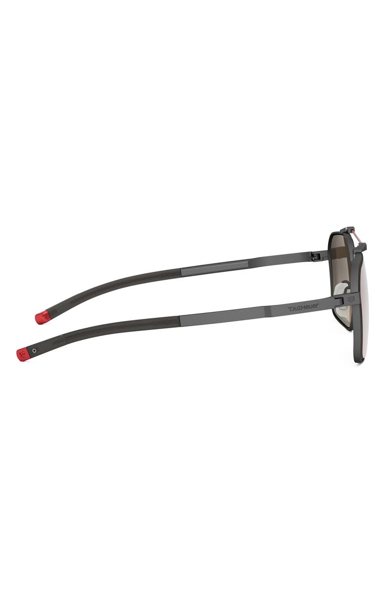 TAG Heuer Flex Dyneema<sup>®</sup> 57mm Square Sunglasses, Alternate, color, Matte Gunmetal / Bordeaux