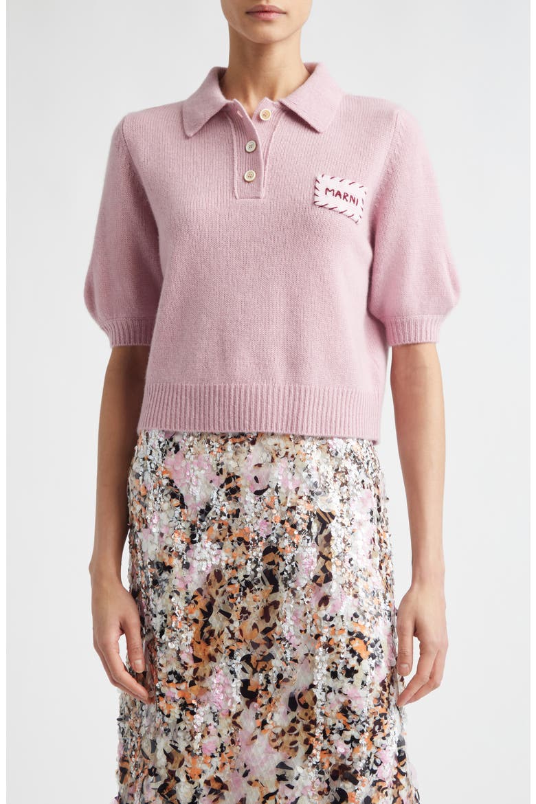 Mending Logo Cashmere Sweater, Main, color, QUARTZ