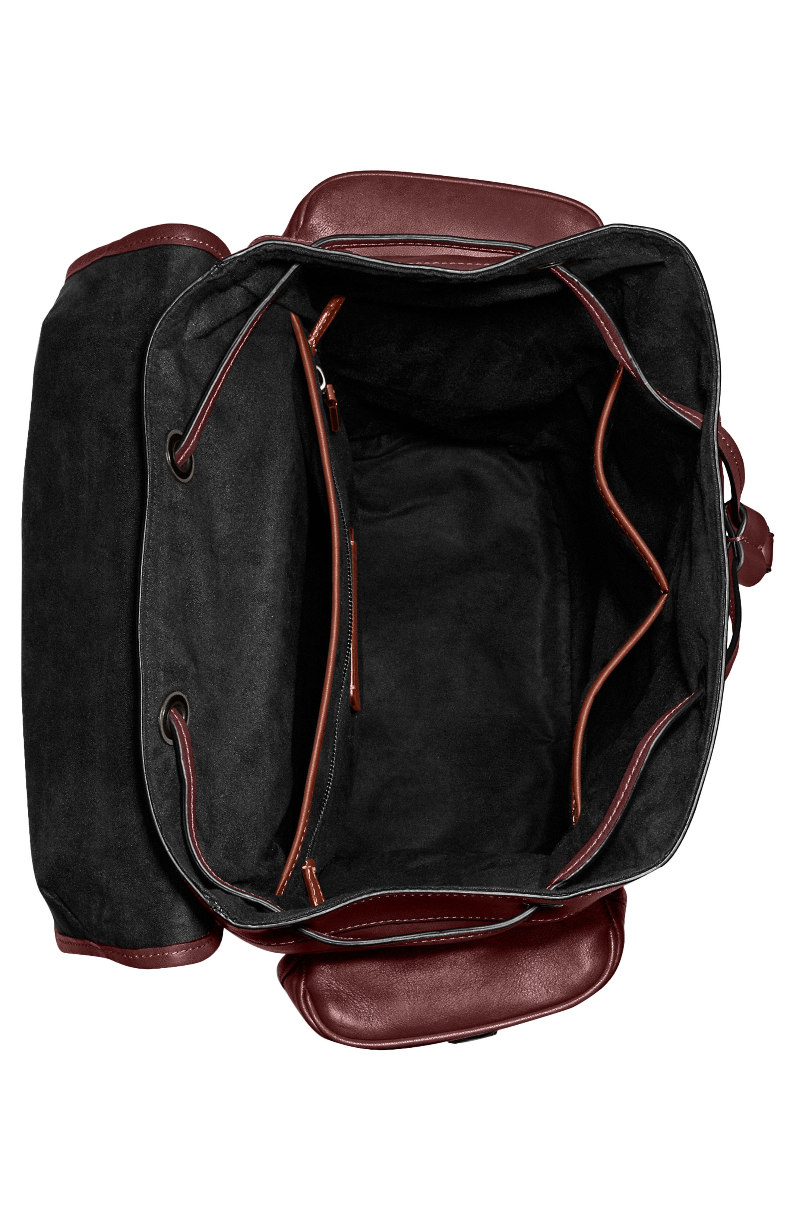 Hitch Sport Calf Leather Backpack, Alternate, color, WINE