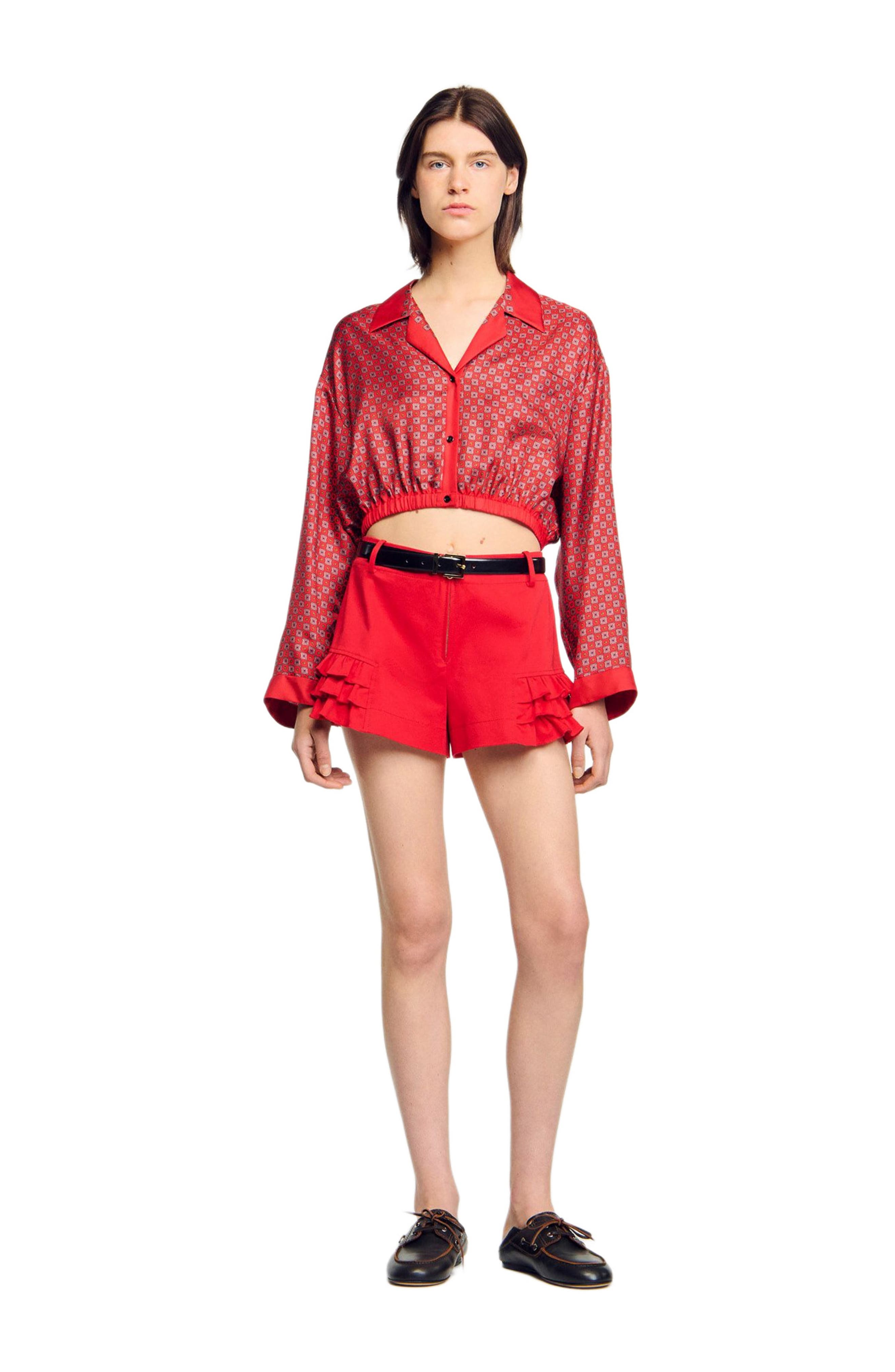 Scarf print shirt