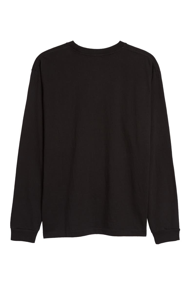 University Long Sleeve Cotton T-Shirt, Alternate, color, BLACK