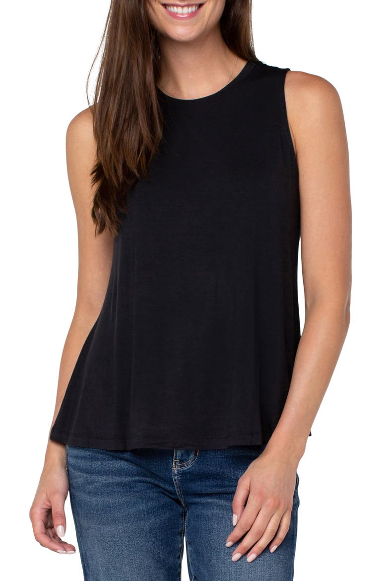 Sleeveless Knit Top, Main, color, BLACK