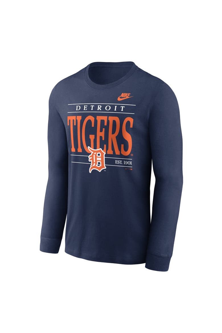 Men's Nike Navy Detroit Tigers Cooperstown Graphic Long Sleeve T-Shirt, Alternate, color, Navy