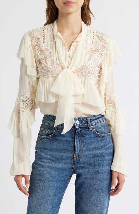 Farah Ruffle Detail Button-Up Shirt