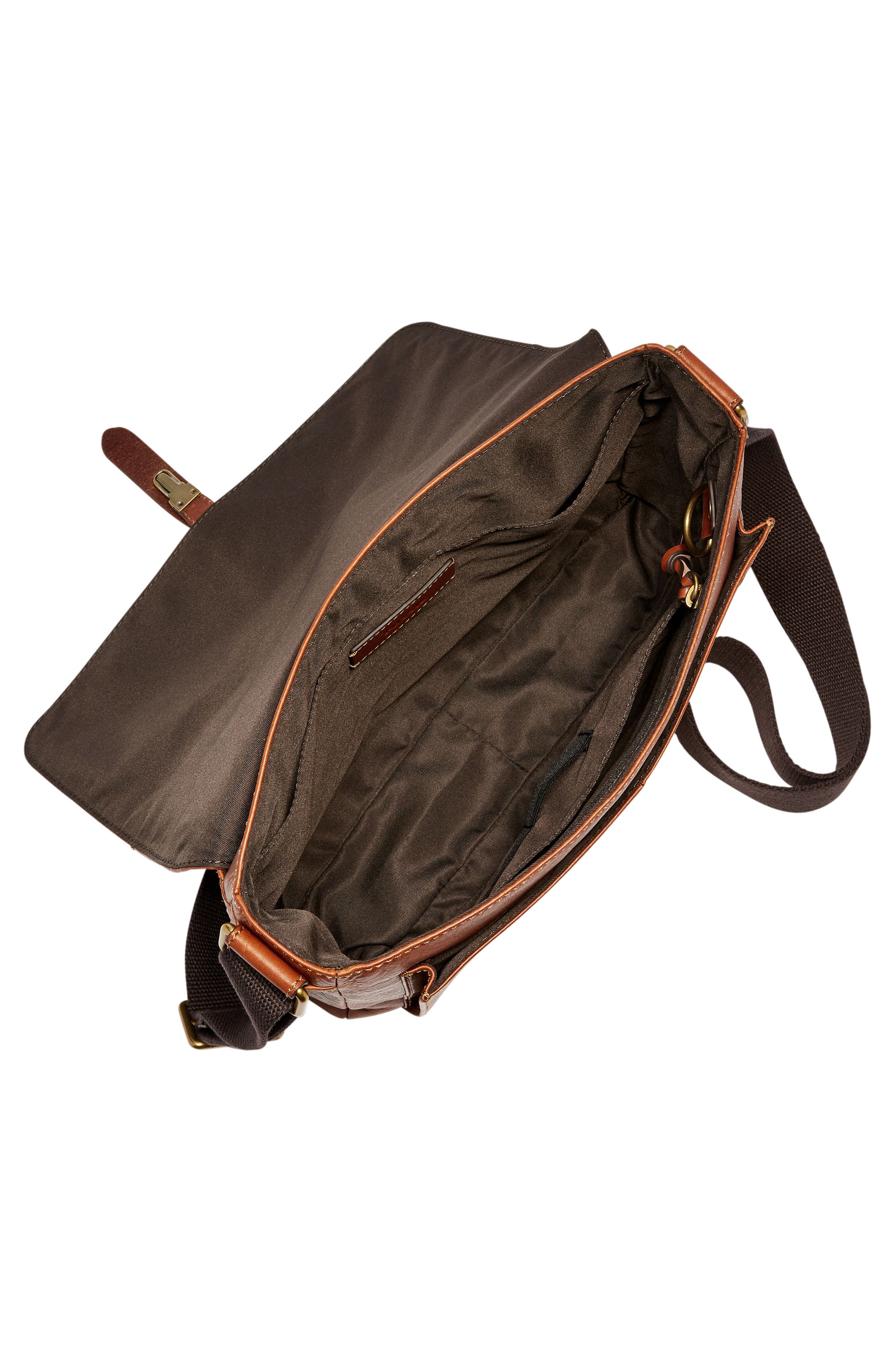 Fossil Defender Leather Messenger Bag, Alternate, color, 
