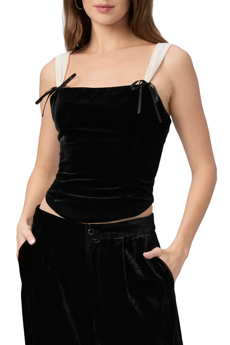 Tuli Velvet Tank, Main, color, BLACK/ WHITE
