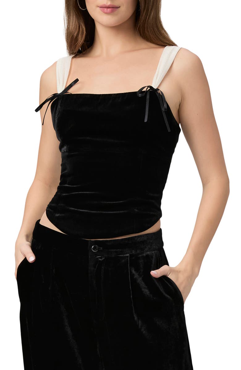 PAIGE Tuli Velvet Tank, Main, color, Black/ White