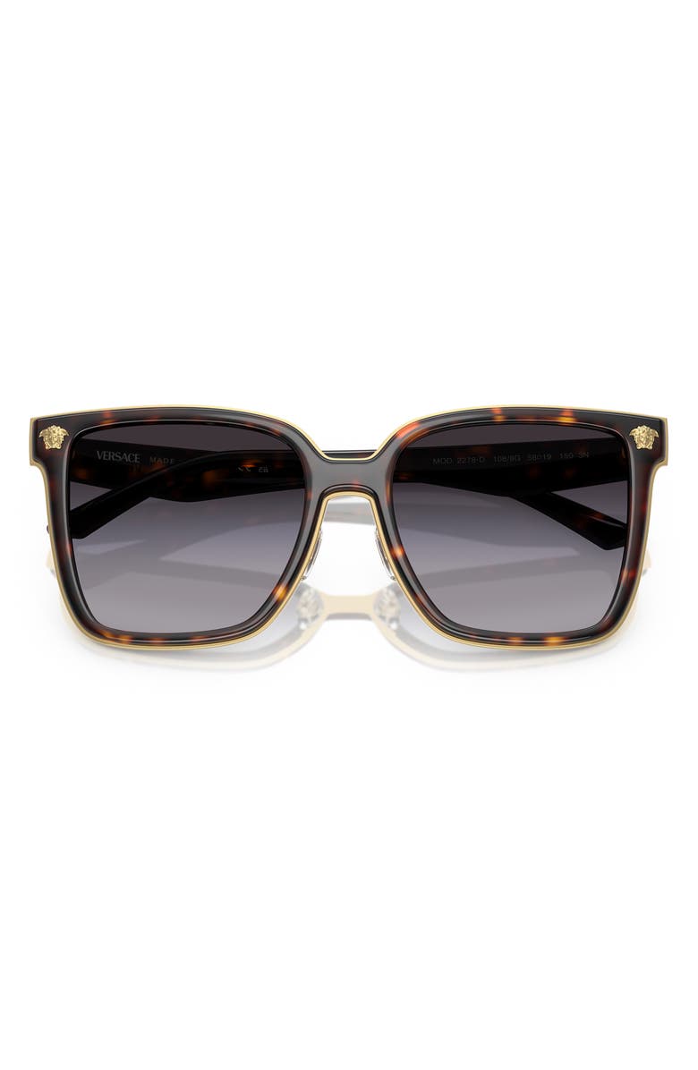 Versace 58mm Butterfly Sunglasses, Alternate, color, Havana