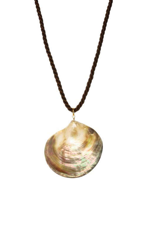 MARLYN SCHIFF Marina Shell Pendant Necklace in Brown Shell at Nordstrom