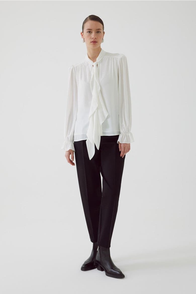 Aramis Chiffon Blouse, Alternate, color, Ecru