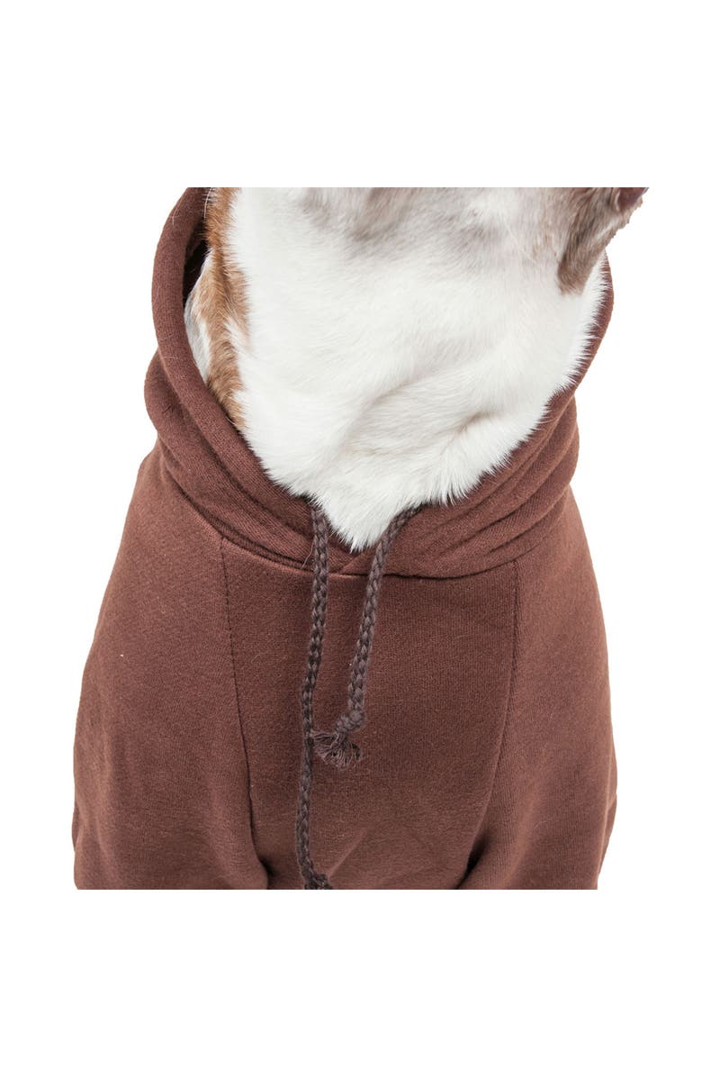 PET LIFE Fashion Plush Dog Hoodie, Alternate, color, Brown