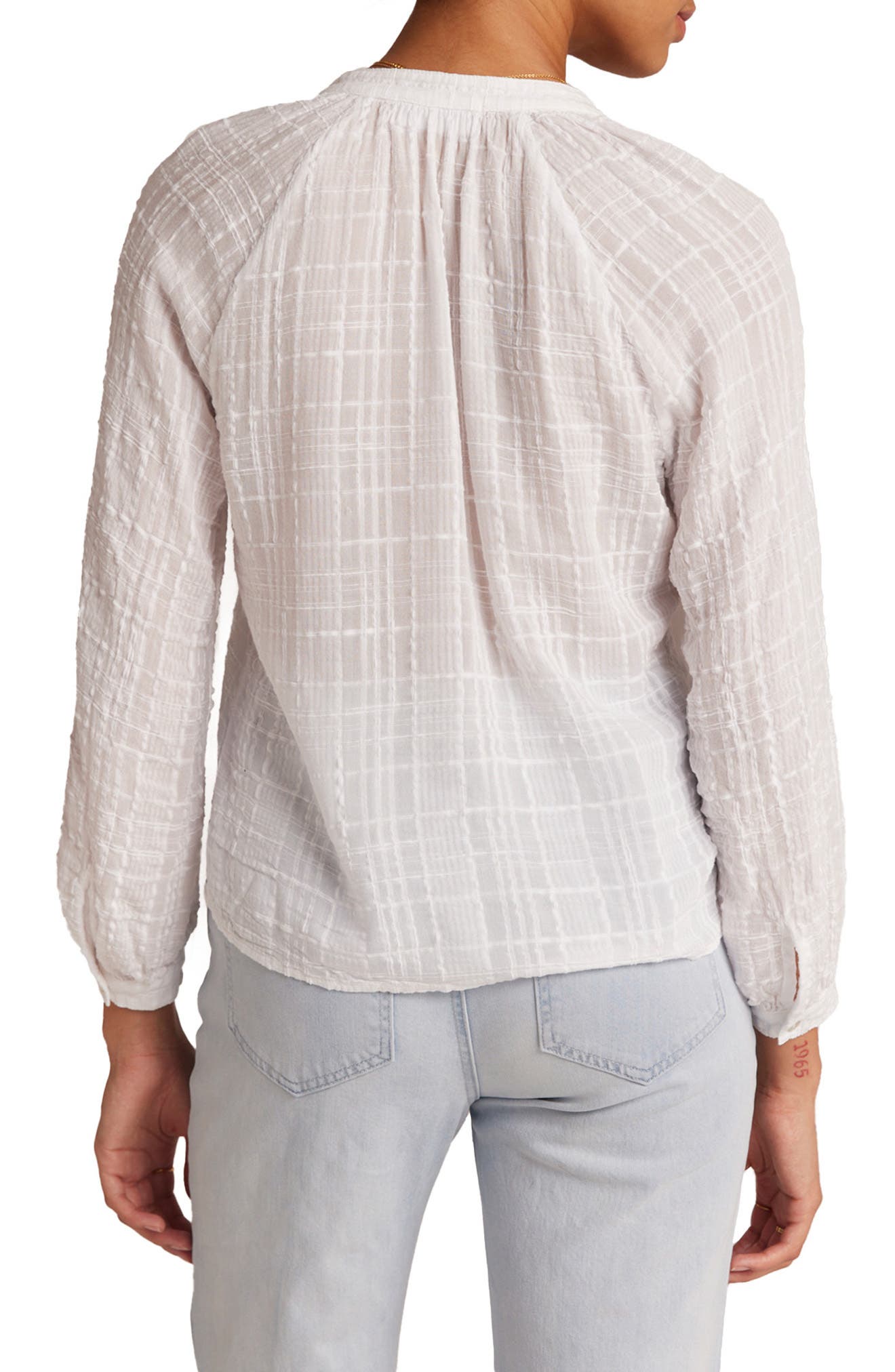 Tie Neck Raglan Sleeve Shirt - image 2