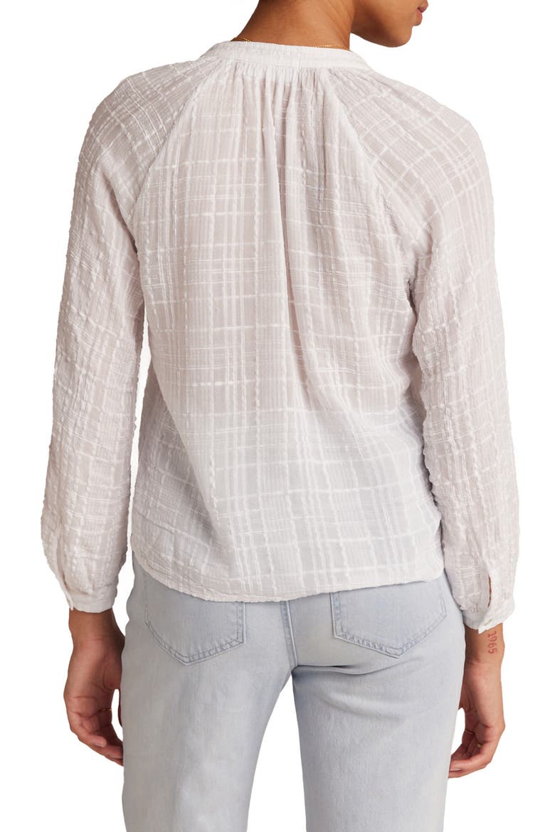 Tie Neck Raglan Sleeve Shirt, Alternate, color, WHITE