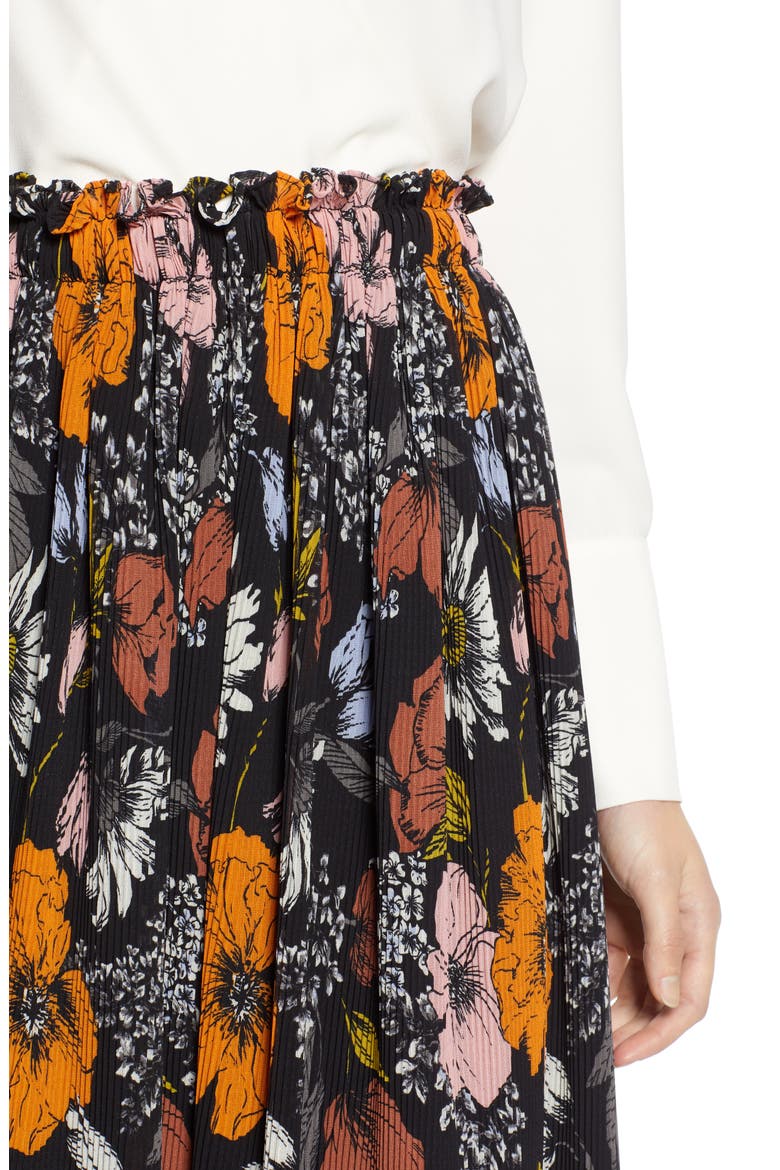 x Atlantic-Pacific Crinkle Midi Skirt, Alternate, color, BLACK EADIE FLORAL