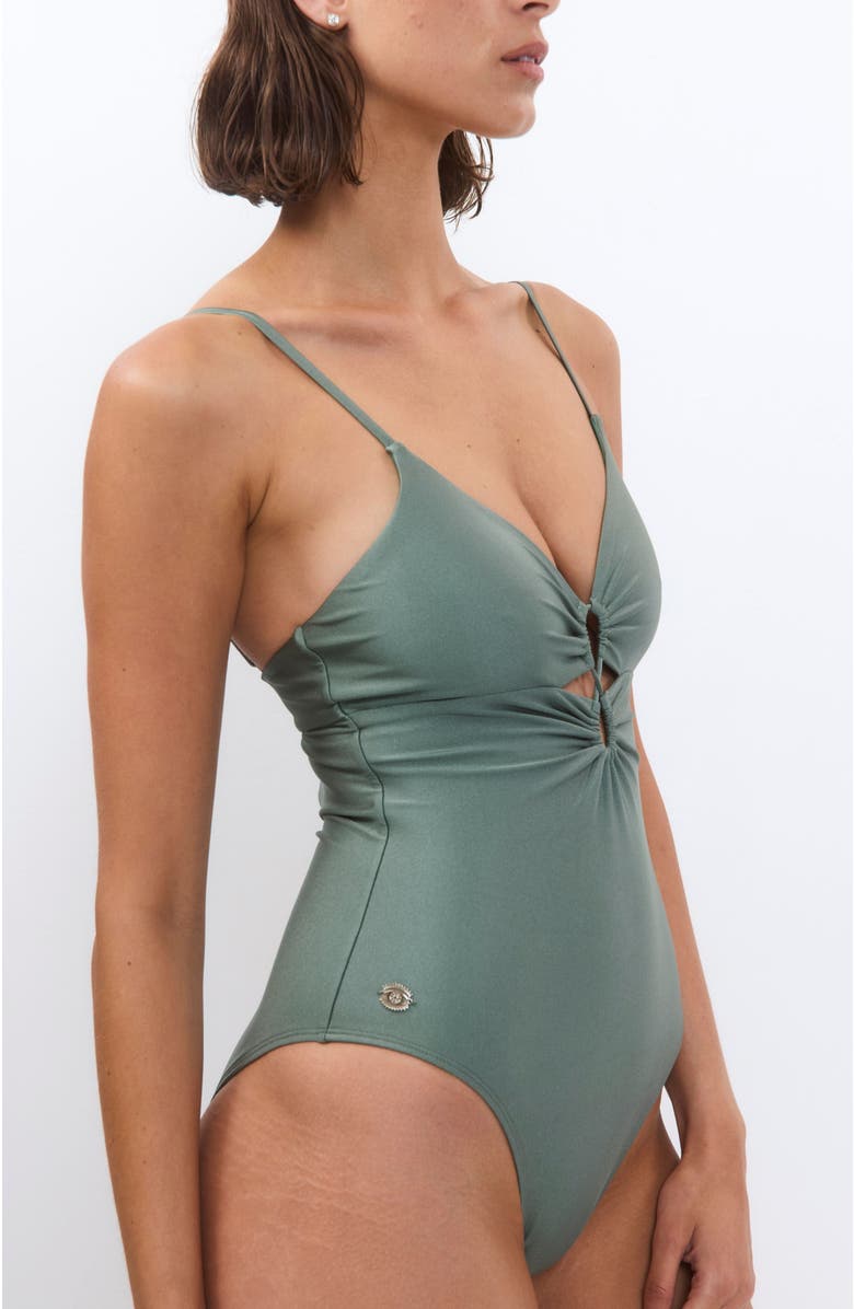 Biliblond Nyanga Onepiece Swimsuit, Alternate, color, Sage