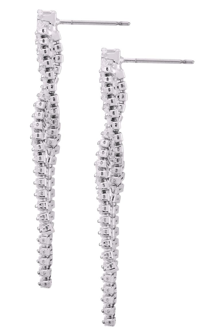Crystal Drop Earrings, Alternate, color, SILVER TONE