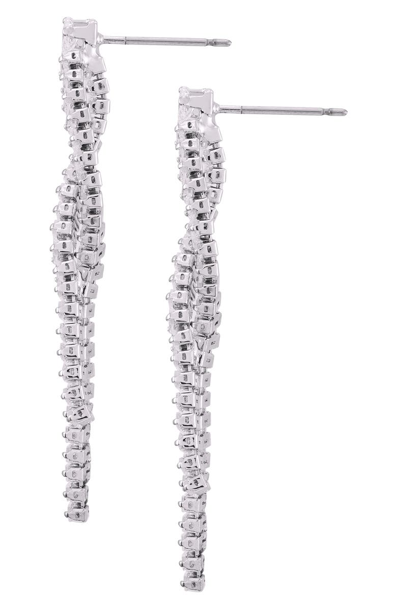 Vince Camuto Crystal Drop Earrings, Alternate, color, Silver Tone