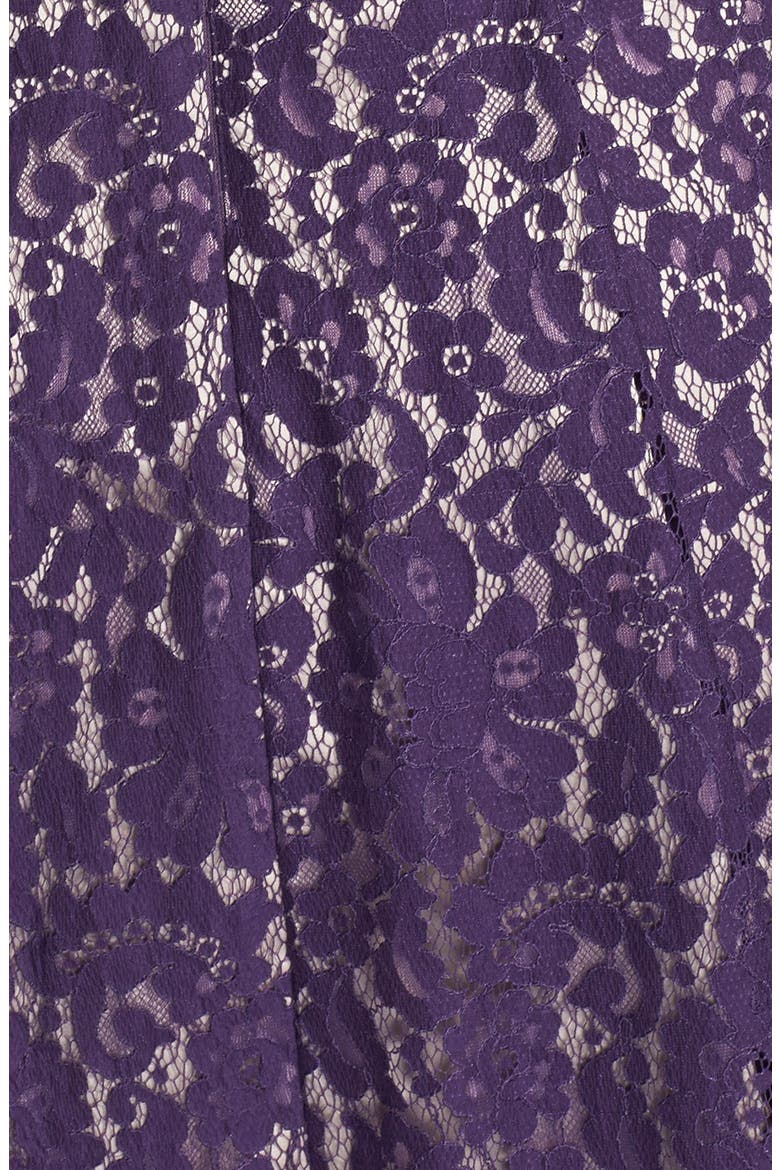 Belted Lace Fit & Flare Dress, Alternate, color, PURPLE