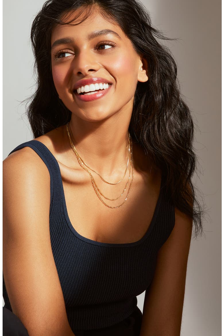 Box Chain Necklace - Jo Gold, Alternate, color, Gold