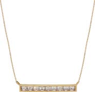 CANDELA JEWELRY 10K Gold & CZ Bar Pendant Necklace