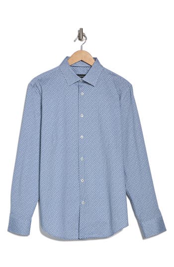 Bugatchi James Stretch Cotton Button-up Shirt In Air Blue