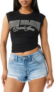 True Religion Crystal Ruched Baby Tee